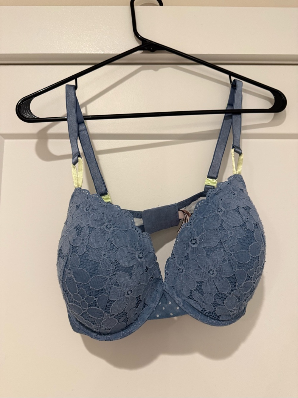 Victoria’s Secret Lace Push-Up Bra in Dusty Blue Size 36 DD